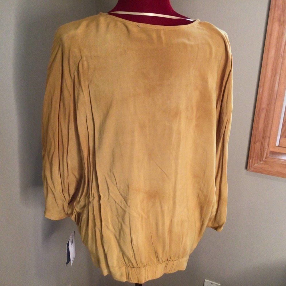 Nwt Democracy Yellow Boho Blouse Sz Large — image 4 of 6